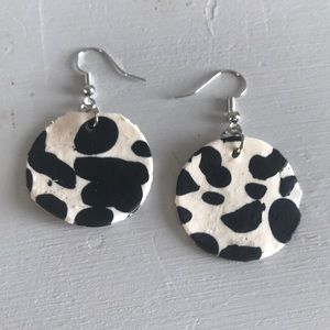 Cow print earrings